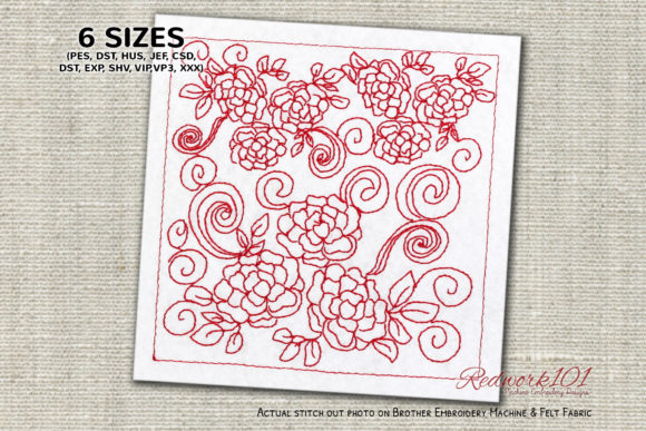 Abstract Floral Redwork Review