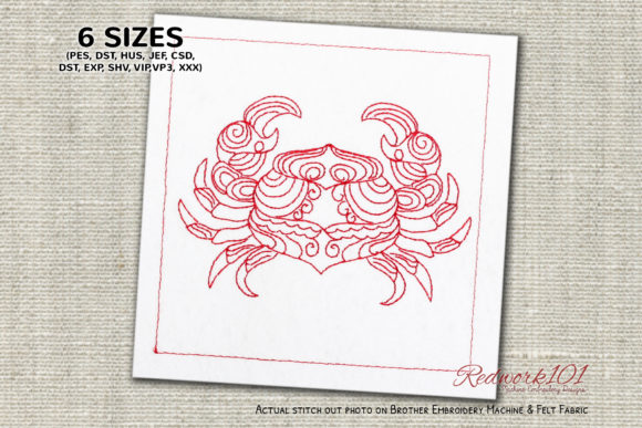 Cancer Crab Astrology Sign Redwork Review