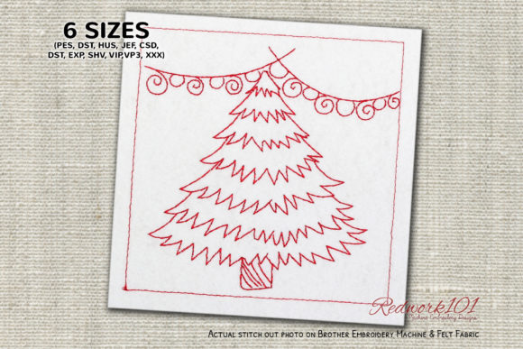 Decorative Christmas Tree Redwork: A Designer's Holiday Review