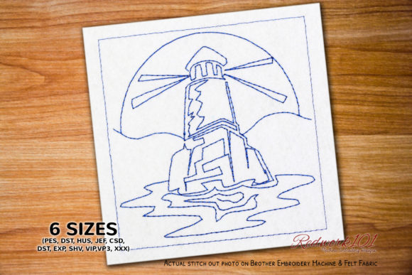 Lighthouse Island in the Sea Redwork Review