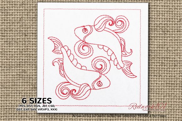 Pisces Symbol Redwork: A Designer's Review for Craft Fairs