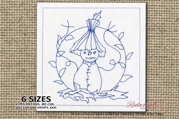 Pumpkin Carved Man Redwork: A Designer's Review for Small Business Merch