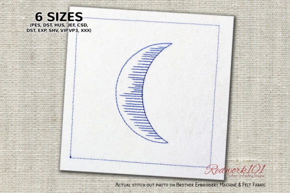 Waxing Crescent Moon Redwork Review
